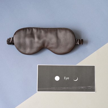 Black Printed Silk Eye Mask Canada