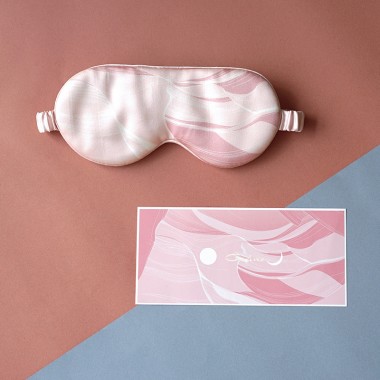 Pink Printed Silk Eye Mask Canada