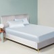 Alice Blue 22 Momme Mulberry Silk Fitted Sheet Canada Alice Blue 22 Momme Mulberry Silk Fitted Sheet Canada