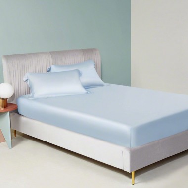 Baby Blue 22 Momme Mulberry Silk Fitted Sheet Canada