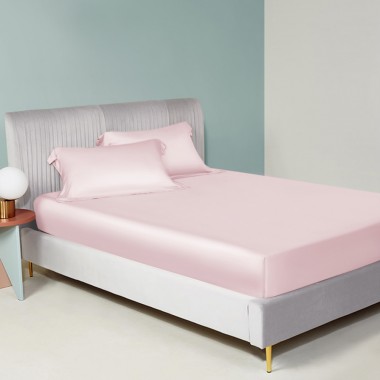 Baby Pink 22 Momme Mulberry Silk Fitted Sheet Canada