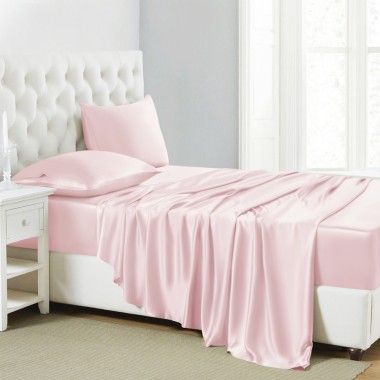 Baby Pink 22 Momme Mulberry Silk Sheet Set Canada