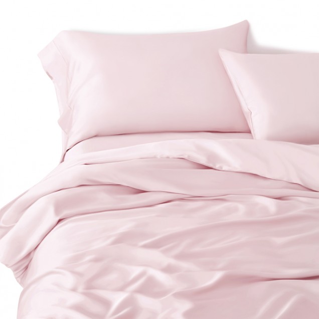 Baby Pink 3 PCS 22 Momme Mulberry Silk Duvet Cover Set Canada