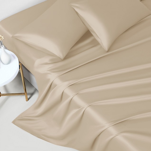 Beige 22 Momme Mulberry Silk Flat Sheet Canada Beige 22 Momme Mulberry Silk Flat Sheet Canada