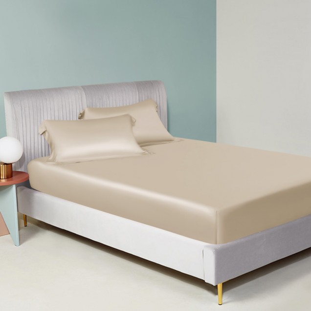 Beige 22 Momme Mulberry Silk Sheet Set Canada Beige 22 Momme Mulberry Silk Sheet Set Canada