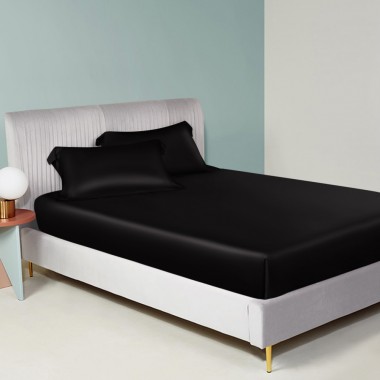 Black 22 Momme Mulberry Silk Fitted Sheet Canada
