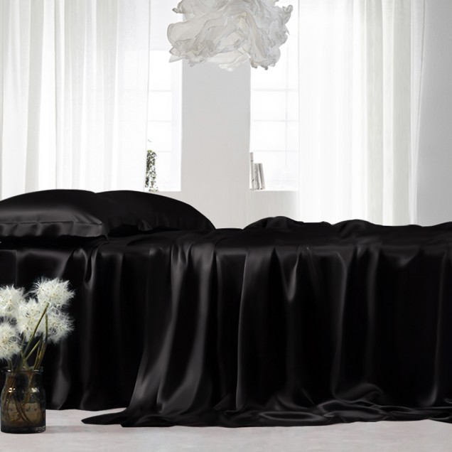 Black 22 Momme Mulberry Silk Flat Sheet Canada Black 22 Momme Mulberry Silk Flat Sheet Canada