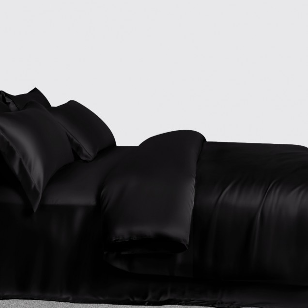 Black 3 PCS 22 Momme Mulberry Silk Duvet Cover Set Canada Black 3 PCS 22 Momme Mulberry Silk Duvet Cover Set Canada