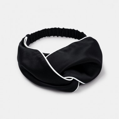 Black & Ivory Silk Headband Canada