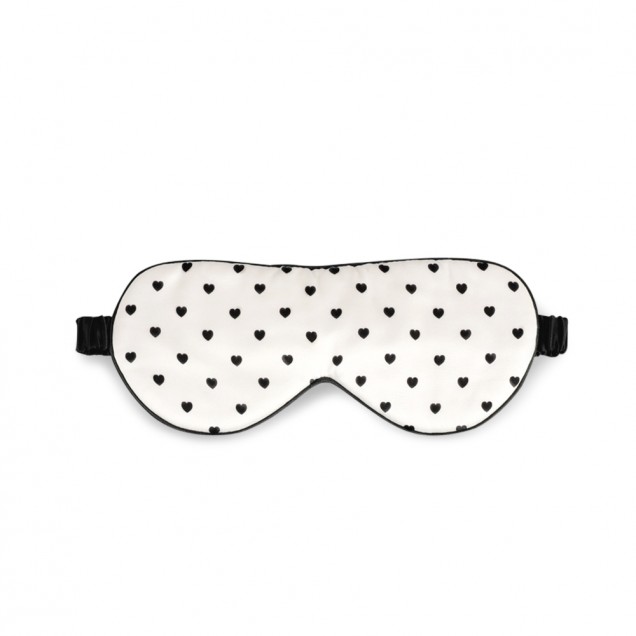 Black & White Heart Silk Sleep Mask Canada Black & White Heart Silk Sleep Mask Canada