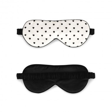 Black & White Heart Silk Sleep Mask Canada