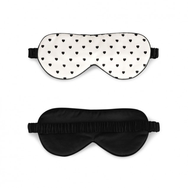 Black & White Heart Silk Sleep Mask Canada Black & White Heart Silk Sleep Mask Canada