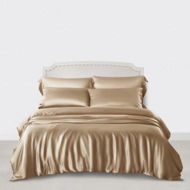 Cappuccino 3 PCS 22 Momme Mulberry Silk Duvet Cover Set Canada