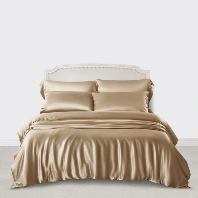 Cappuccino 3 PCS 22 Momme Mulberry Silk Duvet Cover Set Canada Cappuccino 3 PCS 22 Momme Mulberry Silk Duvet Cover Set Canada