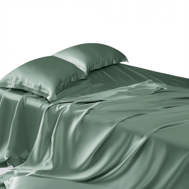 Celadon Green 22 Momme Mulberry Silk Flat Sheet Canada Celadon Green 22 Momme Mulberry Silk Flat Sheet Canada