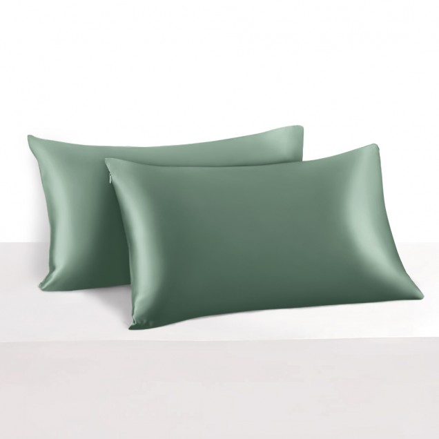 Celadon Green 22 Momme Mulberry Silk Pillowcase with Hidden Zipper Canada Celadon Green 22 Momme Mulberry Silk Pillowcase with Hidden Zipper Canada