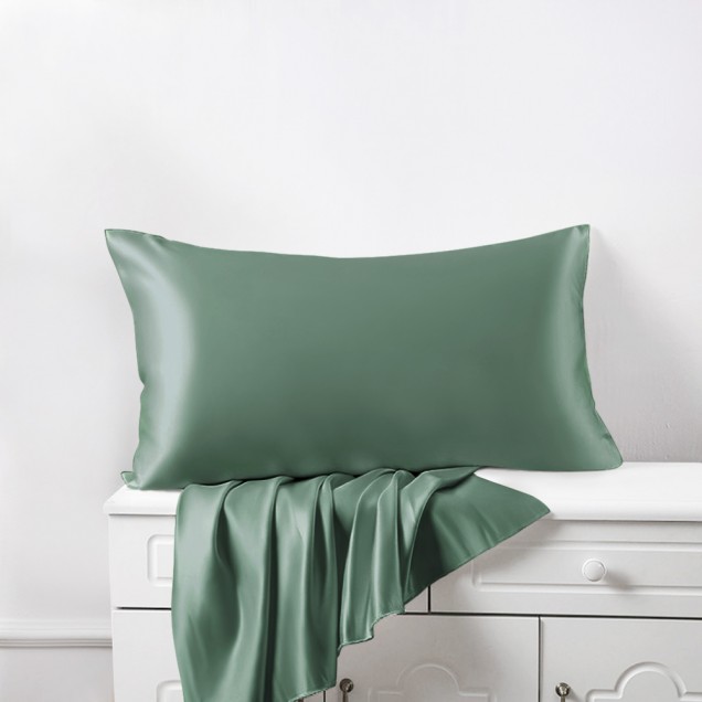 Celadon Green 22 Momme Mulberry Silk Pillowcase with Hidden Zipper Canada Celadon Green 22 Momme Mulberry Silk Pillowcase with Hidden Zipper Canada