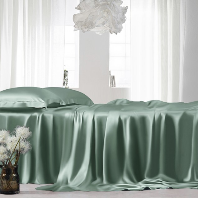 Celadon Green 22 Momme Mulberry Silk Sheet Set Canada Celadon Green 22 Momme Mulberry Silk Sheet Set Canada