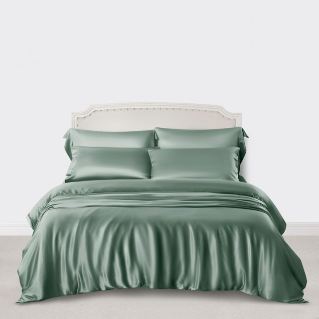 Celadon Green 3 PCS 22 Momme Mulberry Silk Duvet Cover Set Canada Celadon Green 3 PCS 22 Momme Mulberry Silk Duvet Cover Set Canada