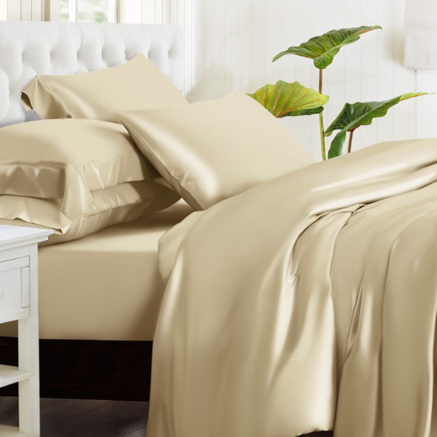 Champagne 22 Momme Mulberry Silk Duvet Cover Canada Champagne 22 Momme Mulberry Silk Duvet Cover Canada