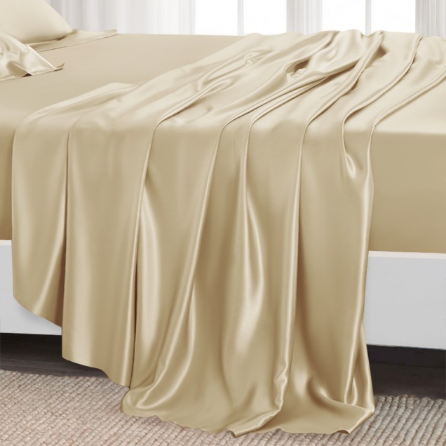 Champagne 22 Momme Mulberry Silk Flat Sheet Canada Champagne 22 Momme Mulberry Silk Flat Sheet Canada