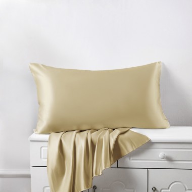 Champagne 22 Momme Mulberry Silk Pillowcase with Hidden Zipper Canada