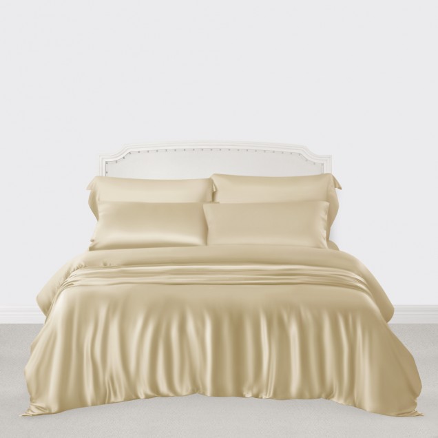 Champagne 3 PCS 22 Momme Mulberry Silk Duvet Cover Set Canada