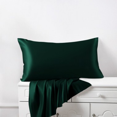 Dark Green 22 Momme Mulberry Silk Pillowcase with Hidden Zipper Canada