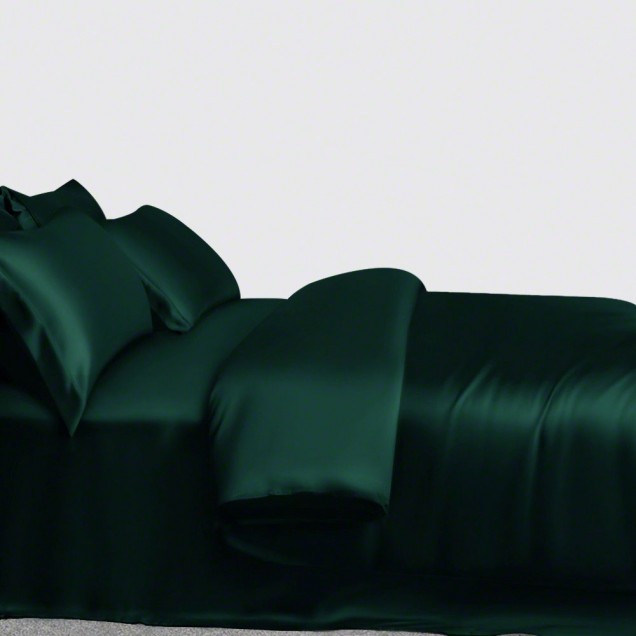 Dark Green 3 PCS 22 Momme Mulberry Silk Duvet Cover Set Canada Dark Green 3 PCS 22 Momme Mulberry Silk Duvet Cover Set Canada