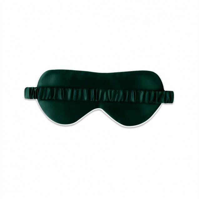 Dark Green & Ivory Suede Rose Silk Eye Mask Canada