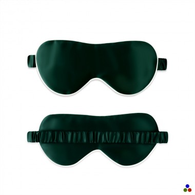 Dark Green & Ivory Suede Rose Silk Eye Mask Canada