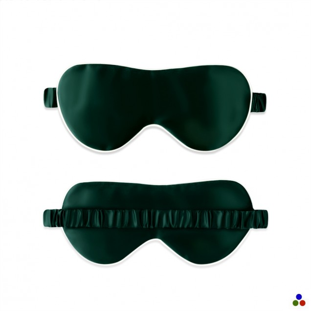 Dark Green & Ivory Suede Rose Silk Eye Mask Canada