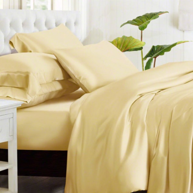 Gold 3 PCS 22 Momme Mulberry Silk Duvet Cover Set Canada Gold 3 PCS 22 Momme Mulberry Silk Duvet Cover Set Canada