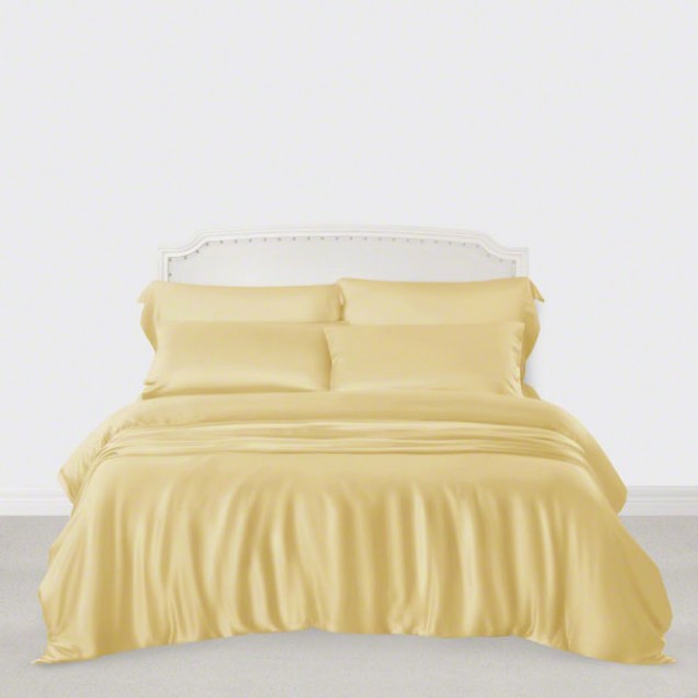 Gold 3 PCS 22 Momme Mulberry Silk Duvet Cover Set Canada Gold 3 PCS 22 Momme Mulberry Silk Duvet Cover Set Canada