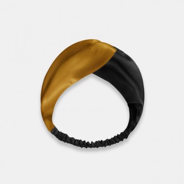 Gold & Black Mulberry Silk Headband Canada
