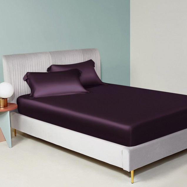 Grape 22 Momme Mulberry Silk Fitted Sheet Canada Grape 22 Momme Mulberry Silk Fitted Sheet Canada