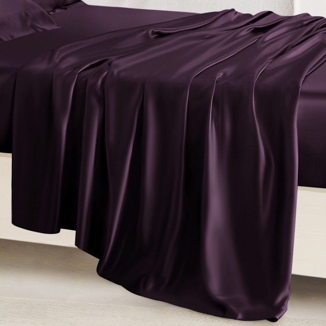 Grape 22 Momme Mulberry Silk Flat Sheet Canada Grape 22 Momme Mulberry Silk Flat Sheet Canada