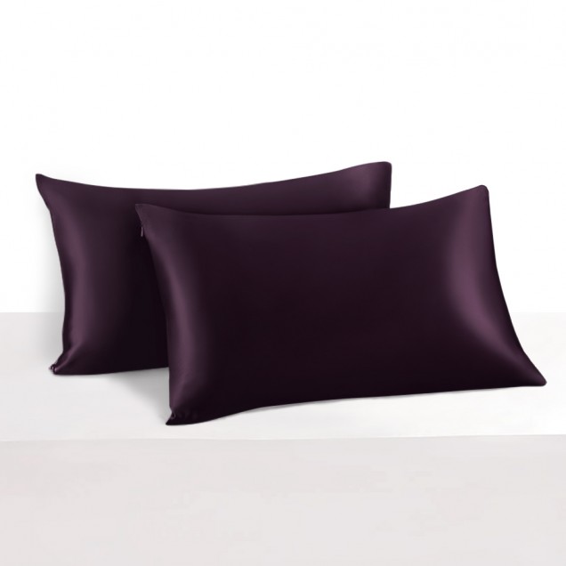 Grape 22 Momme Mulberry Silk Pillowcase with Hidden Zipper Canada Grape 22 Momme Mulberry Silk Pillowcase with Hidden Zipper Canada