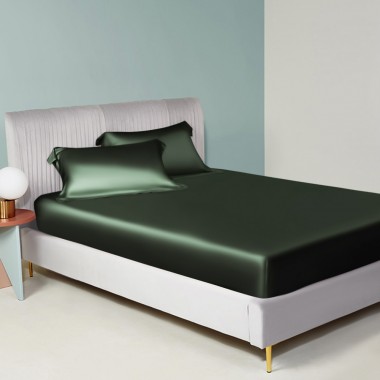Hunter Green 22 Momme Mulberry Silk Fitted Sheet Canada