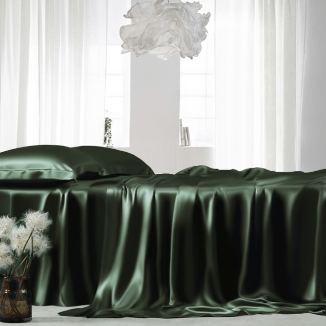 Hunter Green 22 Momme Mulberry Silk Flat Sheet Canada Hunter Green 22 Momme Mulberry Silk Flat Sheet Canada