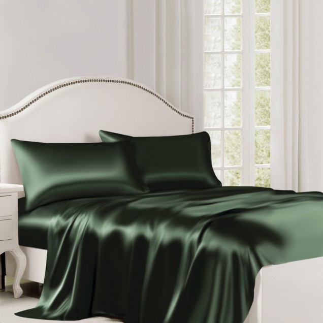 Hunter Green 22 Momme Mulberry Silk Flat Sheet Canada Hunter Green 22 Momme Mulberry Silk Flat Sheet Canada