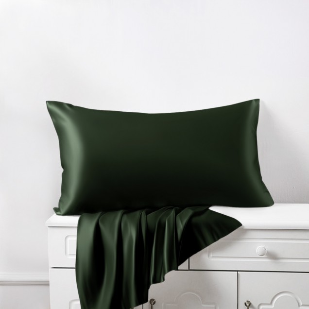 Hunter Green Envelope 22 Momme Mulberry Silk Pillowcase Canada Hunter Green Envelope 22 Momme Mulberry Silk Pillowcase Canada