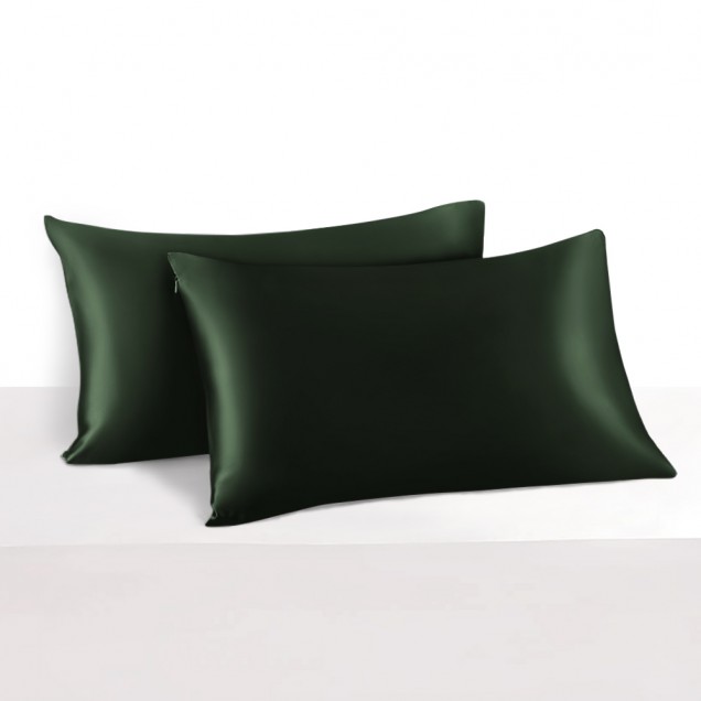 Hunter Green 22 Momme Mulberry Silk Pillowcase with Hidden Zipper Canada Hunter Green 22 Momme Mulberry Silk Pillowcase with Hidden Zipper Canada