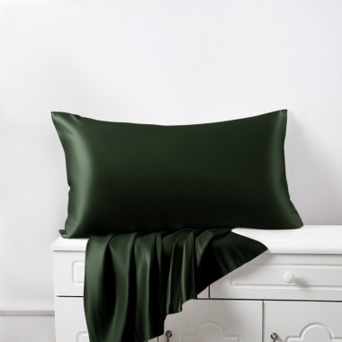Hunter Green 22 Momme Mulberry Silk Pillowcase with Hidden Zipper Canada