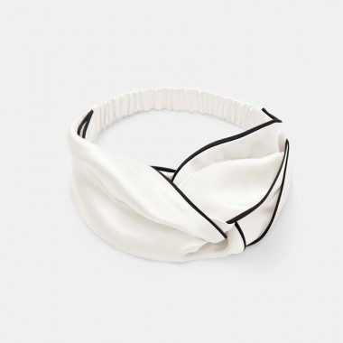 Ivory & Black Silk Headband Canada