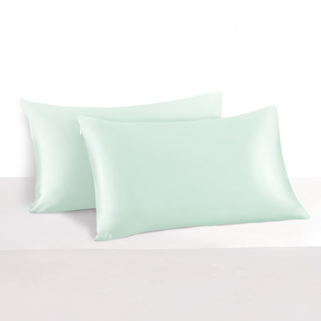 Light Cyan 22 Momme Mulberry Silk Pillowcase with Hidden Zipper Canada Light Cyan 22 Momme Mulberry Silk Pillowcase with Hidden Zipper Canada