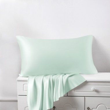 Light Cyan 22 Momme Mulberry Silk Pillowcase with Hidden Zipper Canada
