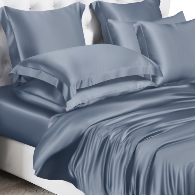 Misty Blue 22 Momme Mulberry Silk Duvet Cover Canada Misty Blue 22 Momme Mulberry Silk Duvet Cover Canada