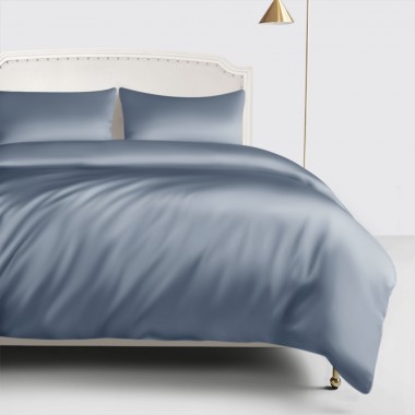 Misty Blue 22 Momme Mulberry Silk Duvet Cover Canada