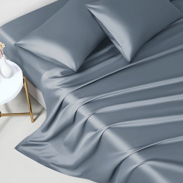 Misty Blue 22 Momme Mulberry Silk Flat Sheet Canada Misty Blue 22 Momme Mulberry Silk Flat Sheet Canada